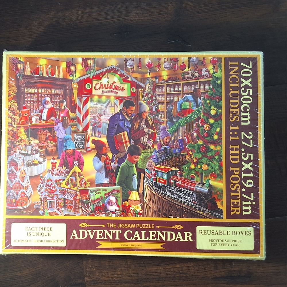 Advent Calendar Jigsaw Puzzle - Holiday Scene (Multi-Color)